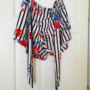 Floral stripped shorts